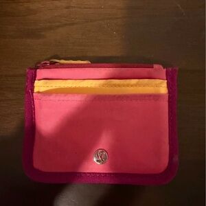 Lululemon Athletica Pink and Yellow Wallet